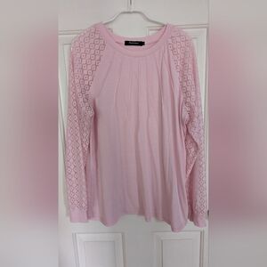 AUTOMET Womens Long Sleeve Shirt Lace Tops Business Casual Fall Fashion L (EUC)